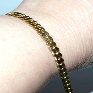 Einzelstück, Vintage-Panzer-Armband, Glieder-Armband aus massiv 925 Silber vergoldet, 19,5 cm lang, poliert, um 1990, Karabiner-Verschluß -	Vintage-Schmuck nur im Onlineshop von danilogold!