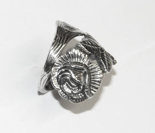 Einzelstück, Vintage-Ring "Hildesheimer Rose", Besteckschmuck, geformt aus einem Besteckteil in 800 Silber, Ringweite 58-	
-	Unikate und Pretiosen nur erhältlich im Onlineshop der Goldschmiede Danilo!
