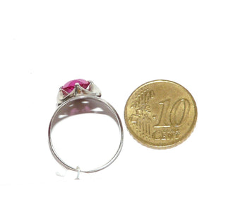 Einzelstück, Ring in 925 Silber, ovaler facettierter synthetischer Rubin, Ringweite 58 - Nur erhältlich im Onlineshop von Juwelier & Goldschmiede Danilo!