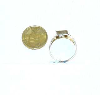 quadratisches Einzelstück, Blautopasring aus 585 Gold mit einem funkelnd facettierten, hellblauem Edeltopas-Quadrat in Zargenfassung, auch schön als Herrenring, Ringweite 59,5 - Goldschmiede Danilo