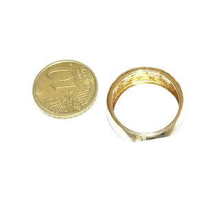 breites Einzelstück, Diamantring, Verlobungsring aus 585 Gold mit 16 Diamanten von zusammen 0,07 Karat im Pavé in rhodinierten Quadraten und in diagonalen Reihen eingefaßt, Ringweite 59, poliert - Goldschmiede Danilo 688€