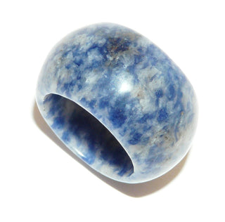 Einzelstück, breiter Ring komplett aus schön gemasertem blau + weißgrauem Sodalith, Ringweite 55,5 -	Unikatschmuck nur erhältlich im Onlineshop von Juwelier & Goldschmiede Danilo! 