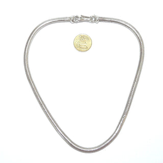 massives Einzelstück, dicke Schlangenkette aus massiv 925 Silber, flexibler Halsreif mit stabilem Hakenverschluß. Gesamtlänge 41 cm, Durchmesser ca. 5 mm, zum Solo tragen und für große Anhänger geeignet -	Einzelstücke nur erhältlich bei www.danilogold-shop.de
