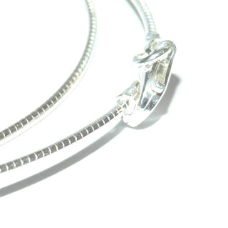 Einzelstück, dünner Omega-Halsreifen, Omegakette aus 925 Silber, flexibler Halsreifen, Karabiner-Verschluß, 45 cm lang, Durchmesser ca. 1,25 mm, zart für kleine Anhängerösen - Goldschmiede Danilo