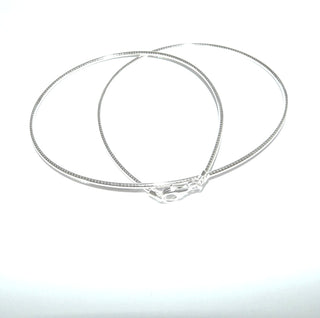 dünner Omega-Halsreifen aus 925 Silber, flexibler Halsreifen mit Karabiner-Verschluß, 45 cm & 42 cm, Durchmesser ca. 1,5 mm, besonders geeignet für kleine Anhängerösen / Öffnungen - Goldschmiede Danilo
