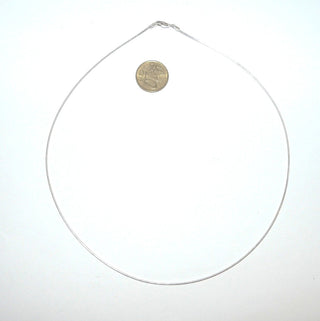 zartes Einzelstück, Omega-Halsreifen, Halskette aus 925 Silber, flexibler Halsreifen mit Karabiner-Verschluß, 45 cm, Durchmesser ca. 1,1 mm, besonders geeignet für kleine Anhängeröffnungen - Goldschmiede Danilo