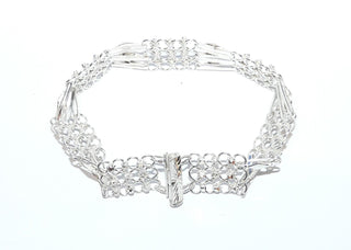 Einzelstück, filigranes, funkelndes Armband aus 925 Silber mit Elementen mit Kreis-Design + Stegen, Schiebeverschluß, Länge 19,5 cm, Breite 13,5 cm. - Nur erhältlich im Onlineshop von Juwelier & Goldschmiede Danilo!
