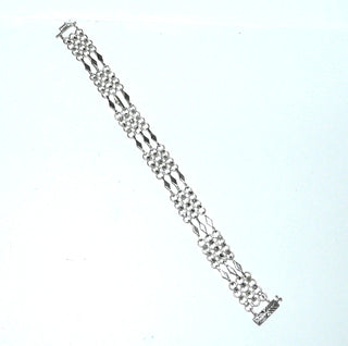 Einzelstück, filigranes, funkelndes Armband aus 925 Silber mit Elementen mit Kreis-Design + Stegen, Schiebeverschluß, Länge 19,5 cm, Breite 13,5 cm. - Nur erhältlich im Onlineshop von Juwelier & Goldschmiede Danilo!