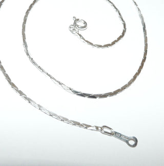 flaches Einzelstück, Vintage-Kobrakette, Pebro-Collier aus den 60er-70er Jahren, flexibler Halsreifen, Halskette aus massiv 925 Silber, Länge 38 cm, 1,3 mm breit, Federring - Goldschmiede Danilo