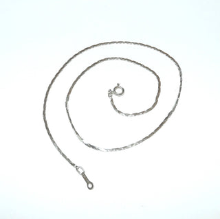 flaches Einzelstück, Vintage-Kobrakette, Pebro-Collier aus den 60er-70er Jahren, flexibler Halsreifen, Halskette aus massiv 925 Silber, Länge 38 cm, 1,3 mm breit, Federring - Goldschmiede Danilo