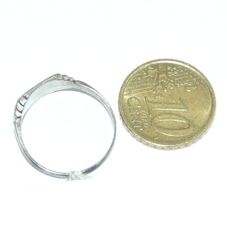 Vintage-Einzelstück, Silberring, flacher Herrenring, rechteckiger Siegelring quer mit Treppenstufen poliert, Ringweite 57, Art Deco um 1930 - Goldschmiede Danilo