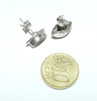 gelbe Einzelstücke, Citrin-Ohrstecker in 925 Silber mit je einem goldgelben, funkelnd facettierten Citrin im Marquiseschliff in Zargenfassung & einem Silberspiegel - Goldschmiede Danilo