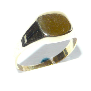 Einzelstück, klassischer Herrenring, Siegelring aus 333 Gold, mit einer abgerundeten rechteckigen Fläche, poliert, für Gravuren geeignet, Ringweite 56 -	Einzelstücke nur erhältlich bei www.danilogold-shop.de