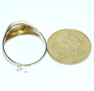 Einzelstück, klassischer Herrenring, Siegelring aus 333 Gold, mit einer abgerundeten rechteckigen Fläche, poliert, für Gravuren geeignet, Ringweite 56 -	Einzelstücke nur erhältlich bei www.danilogold-shop.de