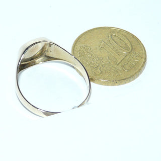 Einzelstück, klassischer Herrenring, Siegelring aus 333 Gold, mit einer ovalen, mattierten Gravurplatte mit 3 asymmetrisch vertieften diagonalen Streifen, poliert, Ringweite 55,5 -	Herrenschmuck in Gold & Silber nur bei www.danilogold-shop.de