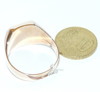 Einzelstück, klassischer Herrenring, Siegelring aus massivem 585 Roségold mit einer Weißgold-Einlage in Form eines Dreiecks, darin ein Zirkonia glatt eingefaßt, Seitenflächen gerieft, Ringweite 67 
-	Nur erhältlich im Onlineshop von Juwelier & Goldschmiede Danilo!
