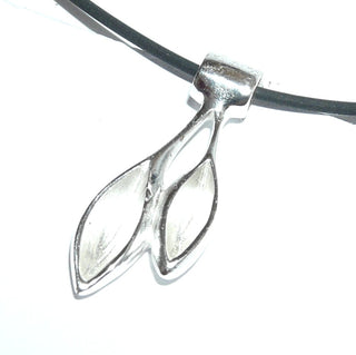 Längliches Einzelstück, Silberanhänger "Doppelschiff" aus massiv 925 Silber mit polierten Kanten & matt, Röhrchen-Schlaufe - Goldschmiede Danilo