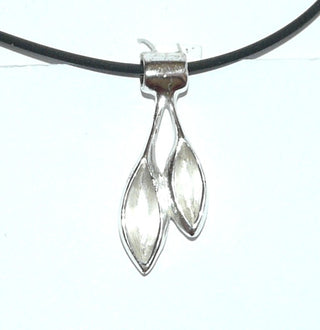 Längliches Einzelstück, Silberanhänger "Doppelschiff" aus massiv 925 Silber mit polierten Kanten & matt, Röhrchen-Schlaufe - Goldschmiede Danilo