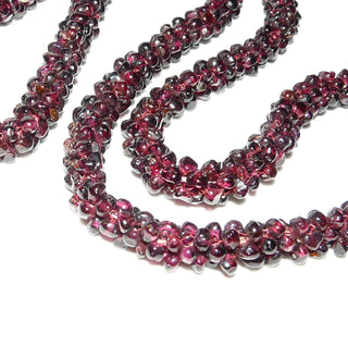 Einzelstück, lange, dicke, gedrehte Granat-Kette mit einer Gesamtlänge von 76 cm, endlos ohne Verschluß, im typischen modernen Granat-Rot - Einzelstücke nur erhältlich bei www.danilogold-shop.de