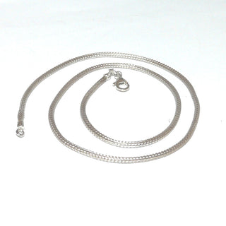 dezent schimmerndes Einzelstück, leichte dünne Schlauchkette, Fuchsschwanz Geflechtkette aus 925 Silber, flexibler Halsreif mit Karabiner, Gesamtlänge 43,5 cm, Durchmesser ca. 2,3 mm -	Nur erhältlich bei www.danilogold-shop.de