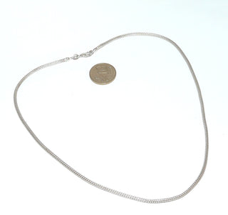 dezent schimmerndes Einzelstück, leichte dünne Schlauchkette, Fuchsschwanz Geflechtkette aus 925 Silber, flexibler Halsreif mit Karabiner, Gesamtlänge 43,5 cm, Durchmesser ca. 2,3 mm -	Nur erhältlich bei www.danilogold-shop.de