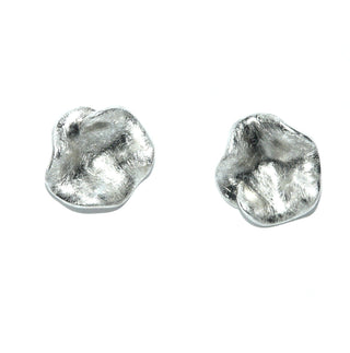 Einzelstücke, mittelgroße, runde Ohrstecker aus 925 Silber "Blütenschale", aufgewölbte Schale mit polierten Kanten + innen eismattiert. -	Einzelstücke nur erhältlich bei www.danilogold-shop.de