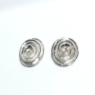 ovale Einzelstücke, Ohrstecker "Schnecke" aus 925 Silber, innen matt mit polierten Kanten, wie eine Schnecke mit aufgedrehten Kanten - Goldschmiede Danilo