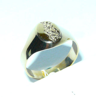 Einzelstück, ovaler klassischer Herrenring, Siegelring aus 333 Gold, poliert + Musterung auf dem Oval, kleine Gravur möglich, Ringweite 54,5 - Einzelstücke nur erhältlich bei www.danilogold-shop.de