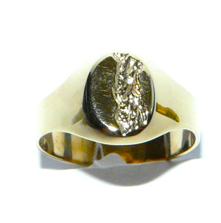 Einzelstück, ovaler klassischer Herrenring, Siegelring aus 333 Gold, poliert + Musterung auf dem Oval, kleine Gravur möglich, Ringweite 54,5 - Einzelstücke nur erhältlich bei www.danilogold-shop.de