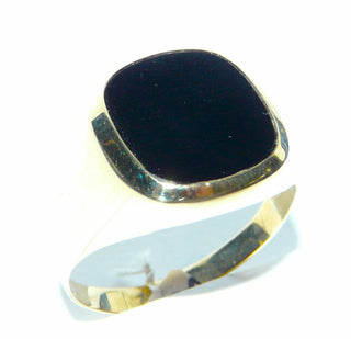 Einzelstück, Onyx-Ring, klassischer Herrenring, Siegelring aus 333 Gelbgold, poliert mit einer quadratischen Onyx-Platte mit abgerundeten Ecken, Ringweite 67 -	Herrenschmuck in Gold & Silber nur bei www.danilogold-shop.de