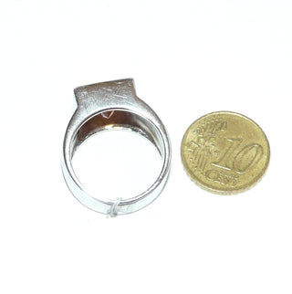 eindrucksvolles Einzelstück, Herrenring, quadratischer Kristall-Ring aus massiv 925 Silber mit einem große, quadratischen, funkelnd facettierten Zirkonia als Citrin-Replik, Ringweite 59,5. Dazu paßt Hs 0118 -	Nur erhältlich im Onlineshop von Juwelier & Goldschmiede Danilo!