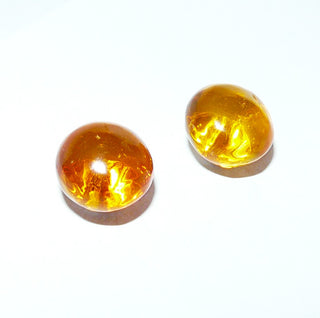 runde Einzelstücke, Bernsteinohrstecker, eine Mariage aus modernen 925 Silber Perlschalen & transparente, fast klare Honigbernsteinen, abgerundete Sternschliffe von 13,5mm, Spitzkugeln, Art Deco1920 - Goldschmiede Danilo