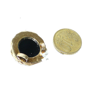 Handgefertigtes Unikat, runder blauer Gemmen-Anhänger, Kamee, aus einem Lagenachat in verlaufenden Blautönen geschnitten, hübsches, filigranausgearbeitetes Frauenportrait in massivem 585 Gold, Fassungsrand in Schmoroptik. zum Durchfädeln -	Handgefertigtes Unikat! Nur im Onlineshop von Juwelier & Goldschmiede Danilo!