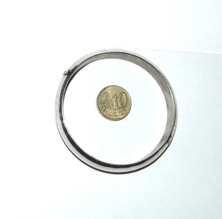Einzelstück, schlichter Armreif, Armspange aus poliertem Silber mit Kastenschloß, halbrunder Querschnitt, innen rund, 1,2 cm breit, Innenumfang 18,5 cm -	Nur erhältlich bei www.danilogold-shop.de
