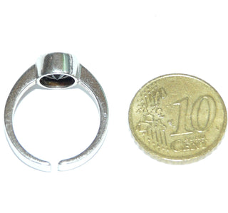 Einzelstück, schlichter Bergkristall-Ring aus 925 Silber mit einem runden, funkelnd facettierten Bergkristall, gehalten in einer geschlossenen Zargenfassung, poliert, Ringweite verstellbar bis ca. Weite 56.  Paßt zu Armschmuck Ar 0065 -	Einzelstücke nur erhältlich bei www.danilogold-shop.de