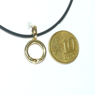 rundes Einzelstück, schlichter funkelnder Zirkonia-Anhänger in Form eines geschlossenen Kreises aus massiv 585 Gold, matt + poliert, feste Schlaufe -	Unikatschmuck nur erhältlich im Onlineshop von Juwelier & Goldschmiede Danilo! 