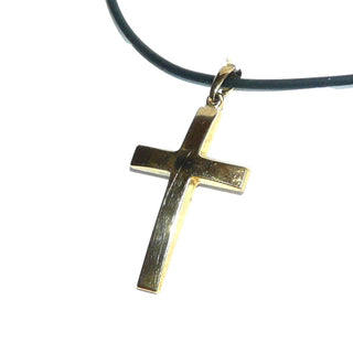 schlichtes Einzelstück, lateinischer Kreuz-Anhänger aus 333 Gold mit geschwungener, glatt polierter Außenfläche, gespannte Oberfläche, Dreieckschlaufe (Lieferung erfolgt ohne Kette)-	Einzelstücke nur erhältlich bei www.danilogold-shop.de