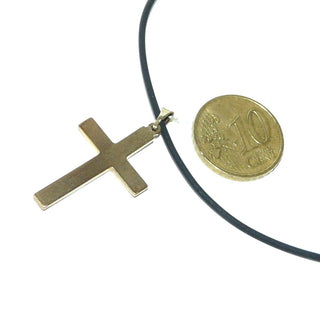 schlichtes Einzelstück, lateinischer Kreuz-Anhänger aus 333 Gold mit geschwungener, glatt polierter Außenfläche, gespannte Oberfläche, Dreieckschlaufe (Lieferung erfolgt ohne Kette)-	Einzelstücke nur erhältlich bei www.danilogold-shop.de