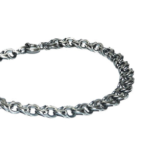 Schmales Einzelstück, Vintage Garibaldi-Armband, Glieder-Armband aus massivem 835 Silber + in den Tiefen geschwärzt, 20 cm lang, Federringverschluß, um 1950 -	Einzelstücke nur erhältlich bei www.danilogold-shop.de