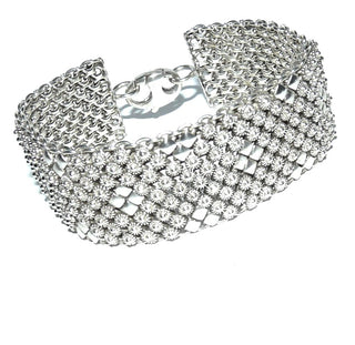 schweres Einzelstück, breites Vintage-Armband, Teppicharmband, liegt fast wie ein Armreif, Glieder-Armband aus massiv 925 Silber, 20 cm lang, Karabinerverschluß, um 1970 - Vintage-Schmuck nur im Onlineshop von danilogold!