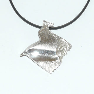 skandinavisches Einzelstück, rautenförmiger Silberanhänger von Finnfeelings Designerschmuck aus massiv 925 Silber, poliert & matt, zerklüftet, verdeckte Schlaufe - Goldschmiede Danilo 
