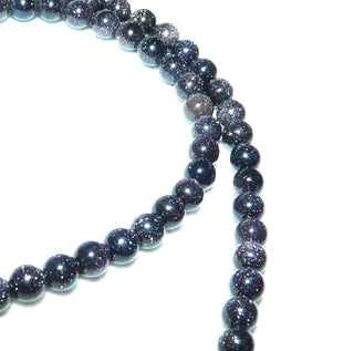 in unserer Werkstatt designtes Einzelstück, zarte Kugel-Kette aus dunkelblau-violettem Blaufluß mit dezentem Glitzern, Gesamtlänge 44 cm, Verschluß und Zwischenteile aus 925 Silber, auf Stahlseil aufgereiht, Stein-Durchmesser 4 mm - Einzelstücke nur erhältlich bei www.danilogold-shop.de