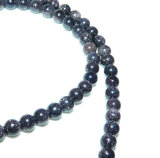 in unserer Werkstatt designtes Einzelstück, zarte Kugel-Kette aus dunkelblau-violettem Blaufluß mit dezentem Glitzern, Gesamtlänge 44 cm, Verschluß und Zwischenteile aus 925 Silber, auf Stahlseil aufgereiht, Stein-Durchmesser 4 mm -	Einzelstücke nur erhältlich bei www.danilogold-shop.de