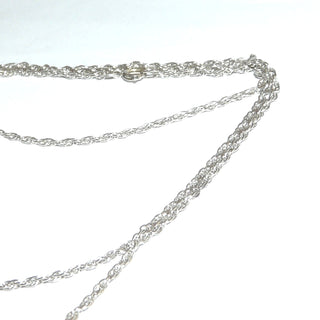 zartes Einzelstück, Vintage-Collierkette, Doppelanker-Muster, zarte Halskette Kordelmuster-Optik aus 835 Silber, 70 cm lang, 1,7 mm breit, Federring, um 1960 - Goldschmiede Danilo