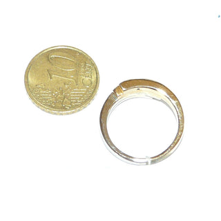 zweifarbiges Einzelstück, handgefertigter Brillantring, Antragsring, Verlobungsring aus massiv 750 Gold mit 22 Brillanten von zusammen 0,12 Karat Twsi im Pavé im Weißgold eingefaßt, Schienenenden laufen oben nebeneinander aus, Ringweite 55, poliert - Goldschmiede Danilo