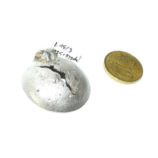 handgefertigtes Einzelstück, zweifarbiger Unikat-Anhänger "Gerissen" aus 925 Silber + 999 Feingold in Keum-Boo-Technik gearbeitet, mattierte, aufgetiefte Schale. Dazu paßt Ring Ri 0492 + Ohrschmuck Ohr 0123 (Lieferung erfolgt ohne Kette)-	Handgefertigtes Unikat! Nur im Danilo Gold Online Shop!