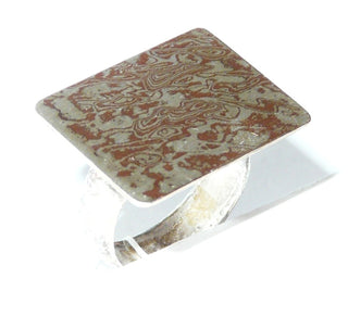 handgefertigtes Einzelstück, zweifarbiger Unikat-Ring aus 925 Silber + Kupfer in asiatischer Mokume-Gane-Technik, in typischer Maserung, Ringweite 55 -	Handgefertigter Schmuck nur erhältlich bei www.danilogold-shop.de 